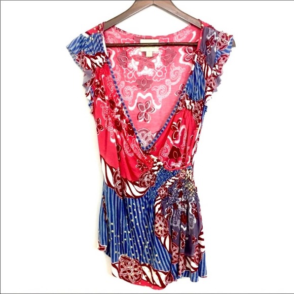 Anthropologie Deletta Bohemian Vibrant Top Small - Picture 1 of 6